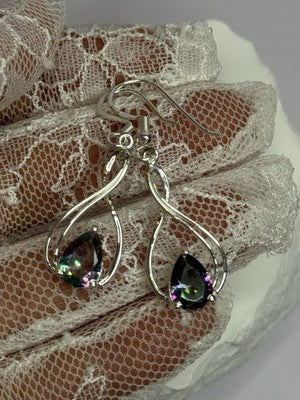 925 Sterling Silver Alexandrite Earrings Length 1.8 Inch