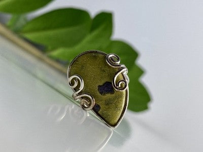 925 Sterling Silver Jasper Ring Size 5.5