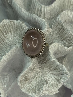 Beautiful Vintage 925 Sterling Silver Morganite Ring Size 5.5