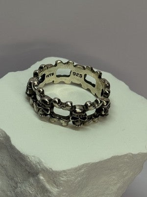 925 Sterling Silver Skull Ring Size 10.5