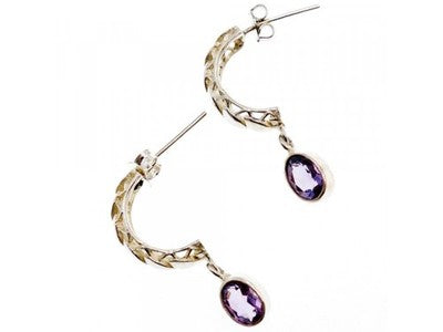 Vintage 925 Sterling Silver Tourmaline Earrings
