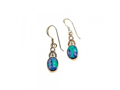 925 Sterling Silver Multicolor Jasper Earrings