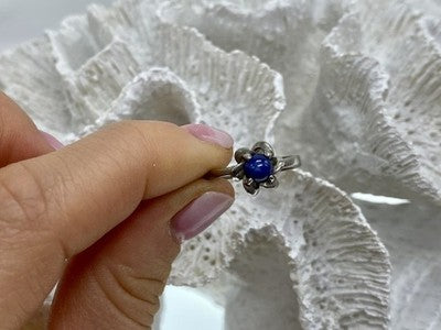 925 Sterling Silver Star Sapphire Ring Size 5.5