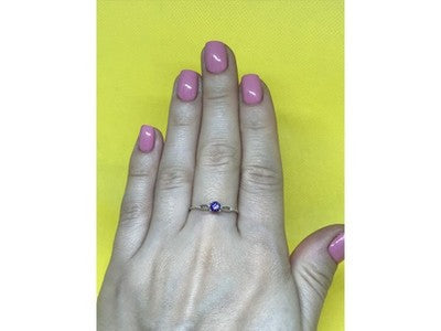 925 Sterling Silver Purple CZ Ring Size 8.5