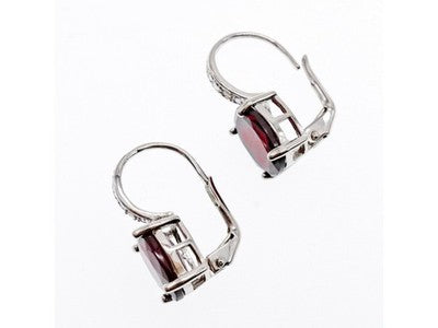 925 Sterling Silver Almandine Earrings