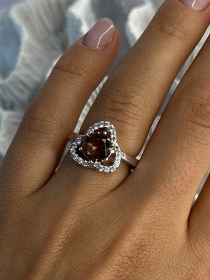 925 Sterling Silver Spinel & CZ Ring Size 7