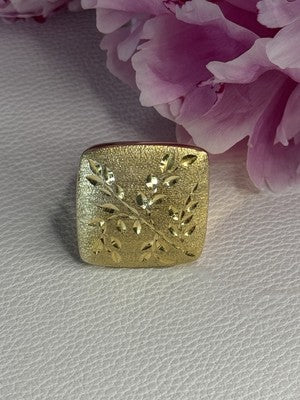 925 Sterling Silver Gold Plated Italy Ring Size 8