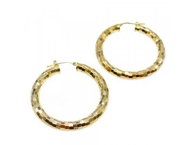 925 Sterling Silver Gold Plated Hoop Earrings Italy