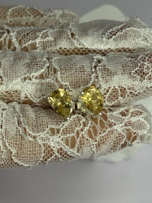 925 Sterling Silver Citrine Earrings Length 0.4 Inch