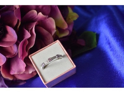 925 Sterling Silver Pink & White CZ Ring Size 10.25