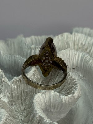 925 Sterling Silver Alpanite & CZ Ring Size 10.5