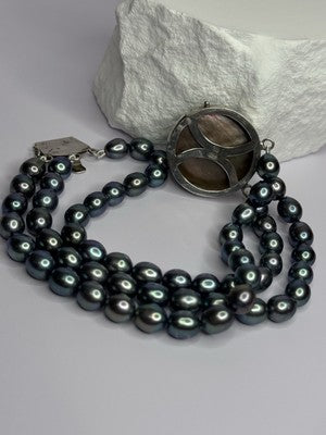 925 Sterling Silver Unique Bracelet Freshwater Pearls Lenght 8 Inch