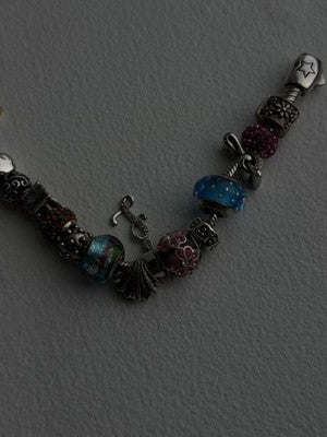 Donatella 925 Sterling Silver 19 Charms Bracelet