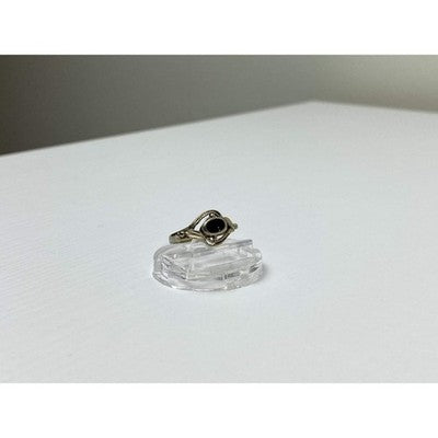 Vintage 925 Sterling Silver Black Onyx Ring Size 5.5