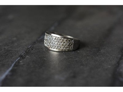 925 Sterling Silver CZ Ring Size 8