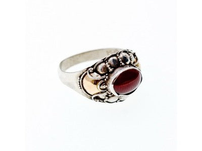 Vintage 925 Sterling Silver Agate Ring Size 8.5