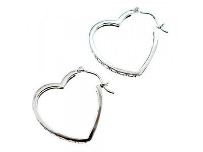 925 Sterling Silver White CZ "Hearts" Earrings