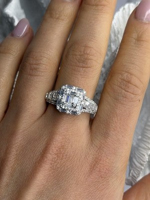 Beautiful Shiny 925 Sterling Silver Cz Ring Size 10