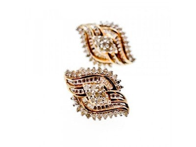 925 Sterling Silver Gold Plated White Topaz Earrings