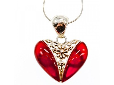 925 Sterling Silver Agate "Heart" Chain With Pendant