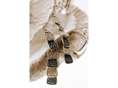925 Sterling Silver CZ & Marcasites Earrings