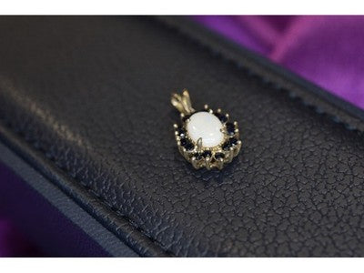 925 Sterling Silver Opal & Sapphires Pendant