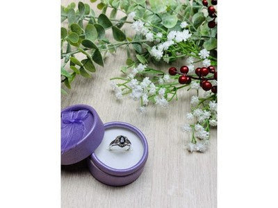 925 Sterling Silver Black Spinel Ring Size 6.5