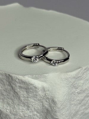 925 Sterling Silver Minimalist CZ Earrings Length 0.5 Inch