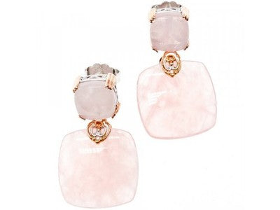 925 Sterling Silver Gold Plated Morganite "Tenderness" Earrings