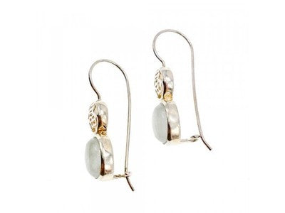 925 Sterling Silver White Jadeite Earrings