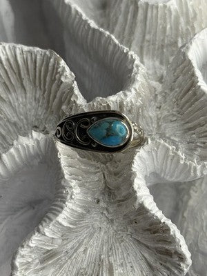 Unique Design 925 Sterling Silver Turquoise Ring Adjustable