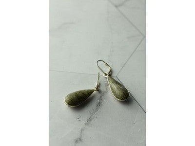 925 Sterling Silver Green Jasper Earrings