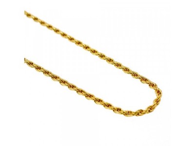 925 Sterling Silver Gold Plated Chain Italy 19.6 In
