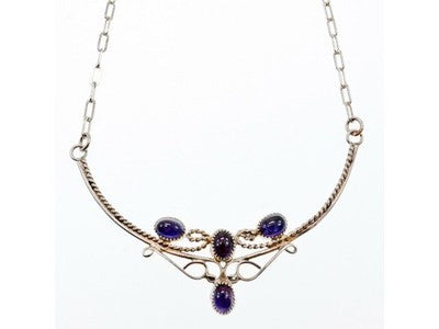 925 Sterling Silver Iolite Necklace