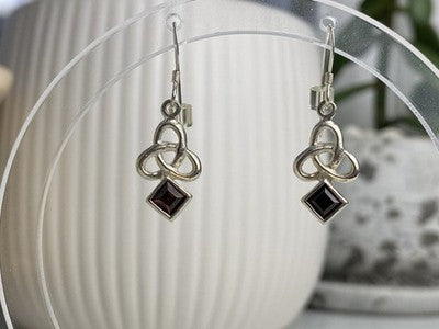925 Sterling Silver Garnet Earrings