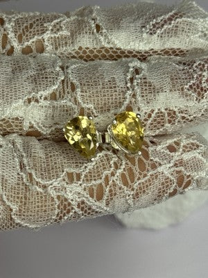 925 Sterling Silver Citrine Earrings Length 0.4 Inch
