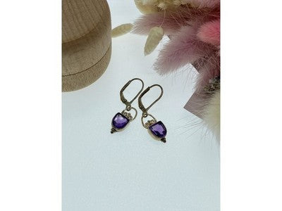 Vintage 925 Sterling Silver Tanzanite Earrings