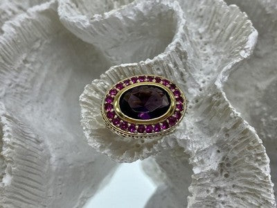 925 Sterling Silver Gold Plated CZ Ring Size 5.5