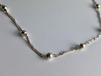 925 Sterling Silver Necklace Italy 17.7 In