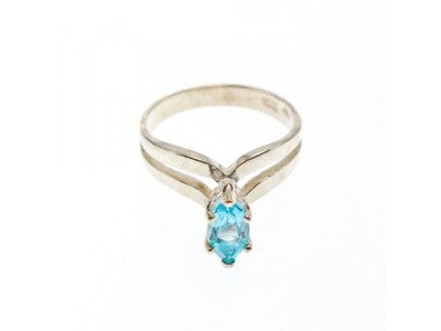 925 Sterling Silver Paraiba Tourmaline Ring Size 8