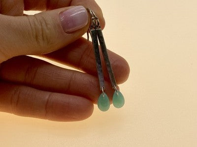 925 Sterling Silver Turquoise Agate Earrings