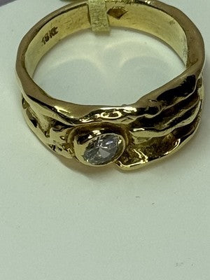 18K YELLOW GOLD DIAMOND 0.60 CARATS RING SIZE 7.5
