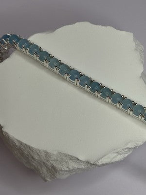 925 Sterling Silver Blue Moonstone Bracelet Length Min 7.5 Inch Max 8.5 Inch
