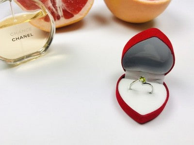 925 Sterling Silver Peridot Ring Size 6