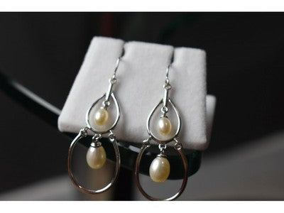 925 Sterling Silver Pearls Earrings