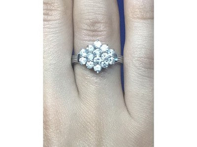 925 Sterling Silver CZ Ring Size 6.5