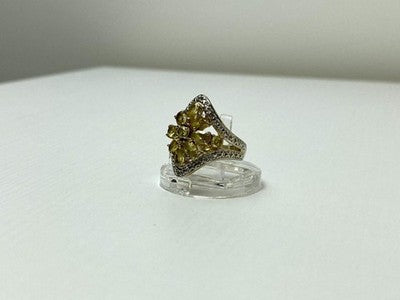 925 Sterling Silver Gold Plated Citrine Ring Size 5.5
