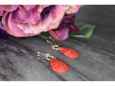 Vintage 925 Sterling Silver Red Jasper Earrings