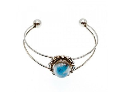 Vintage 925 Sterling Silver Agate Bracelet