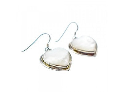 925 Sterling Silver Moonstone "Hearts" Earrings